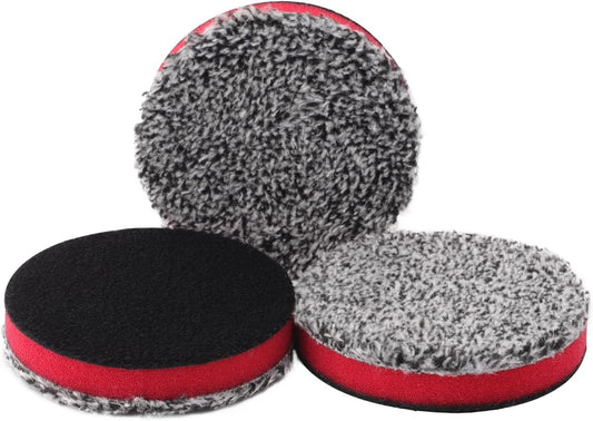 3-Inch Wool Polishing Pad with Hook & Loop Backing (75mm x 15mm)