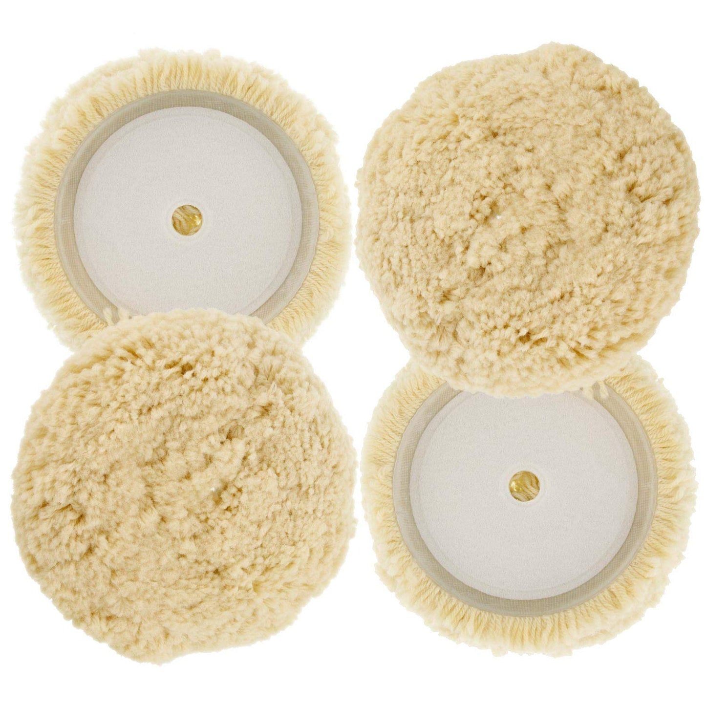 2-Pack Wool Buffing Pads – High-Density Wool Polisher Bonnets｜Soft & Durable for Auto Waxing and Surface Polishing
