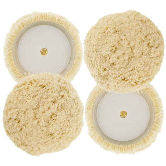 2-Pack Wool Buffing Pads – High-Density Wool Polisher Bonnets｜Soft & Durable for Auto Waxing and Surface Polishing